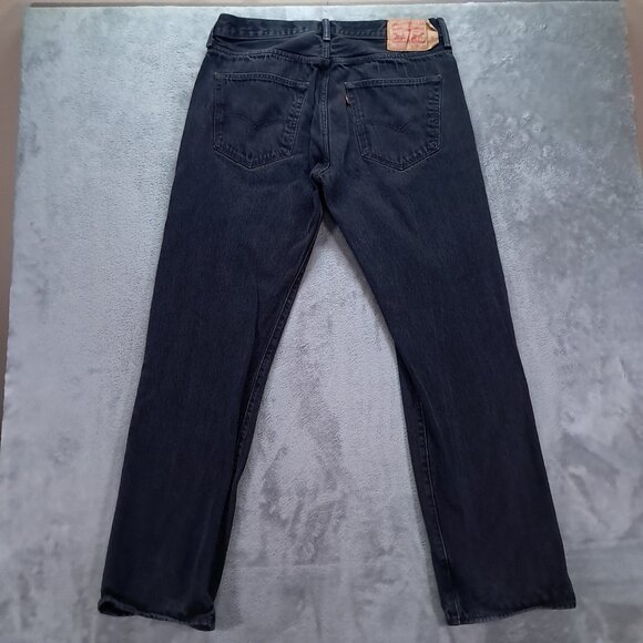 Levis 501 XX Jeans Men's 35x31, Tag 36x34 Black Button Fly Relaxed Straight Leg - Picture 2 of 14